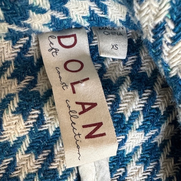 DOLAN Blue and White Houndstooth high low cropped Jacket size XS - Picture 5 of 9